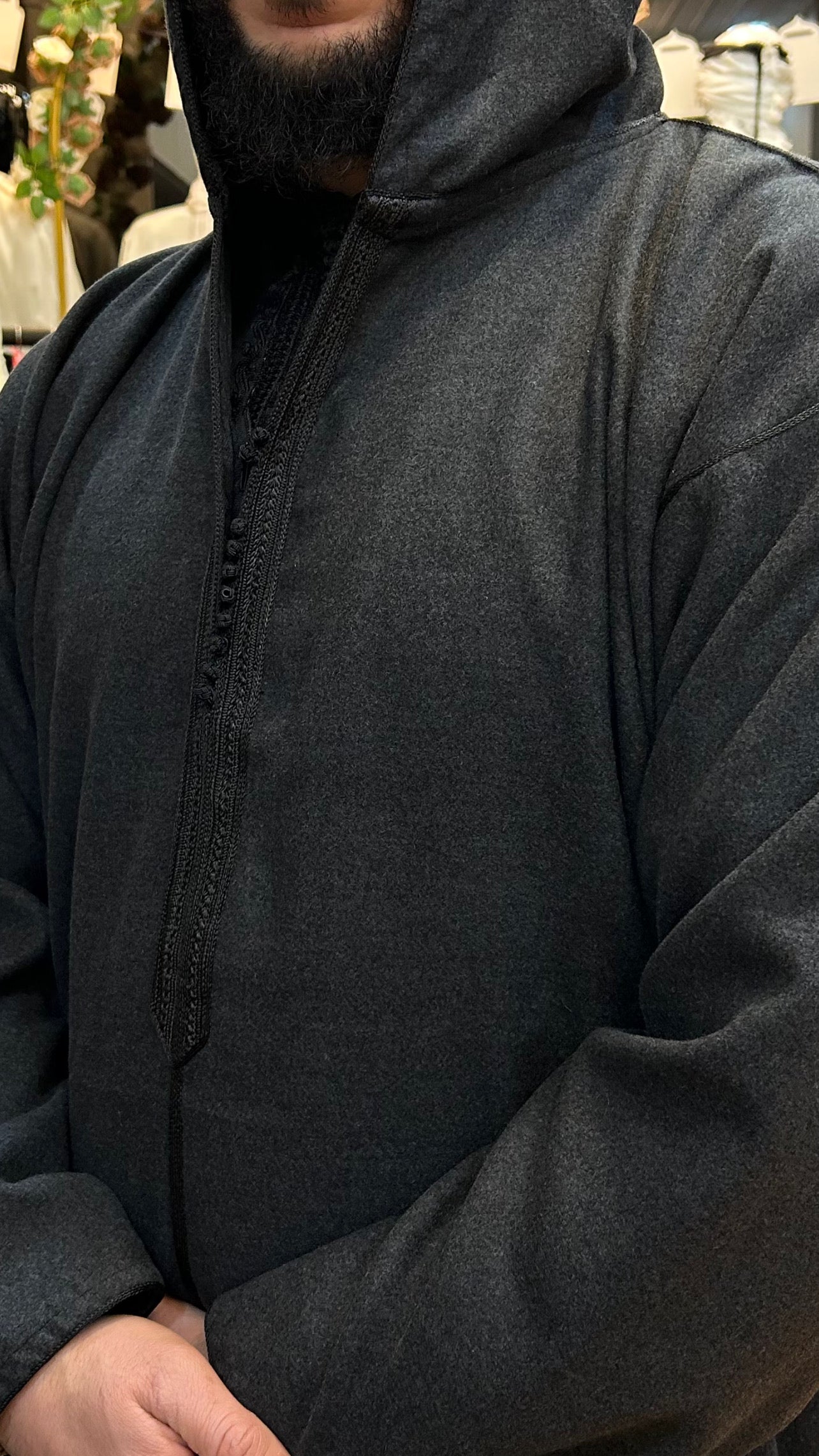 Winter Hooded Moroccan Melifa Djellaba with zip