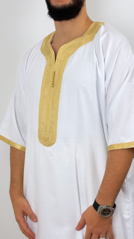 ثوب مغربي كريب كتان رجالي