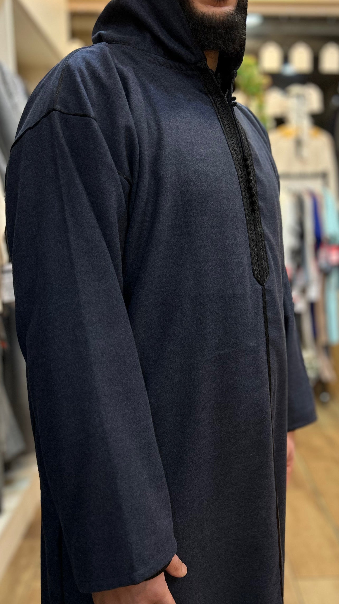 Winter Hooded Moroccan Melifa Djellaba with zip