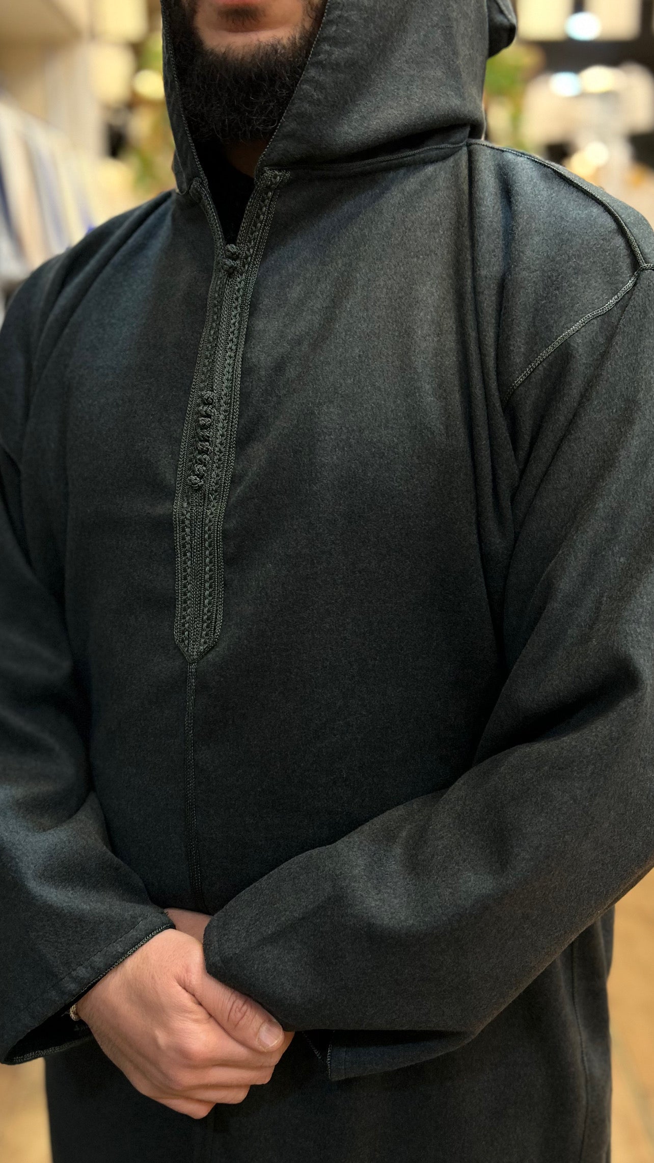 Winter Hooded Moroccan Melifa Djellaba with zip