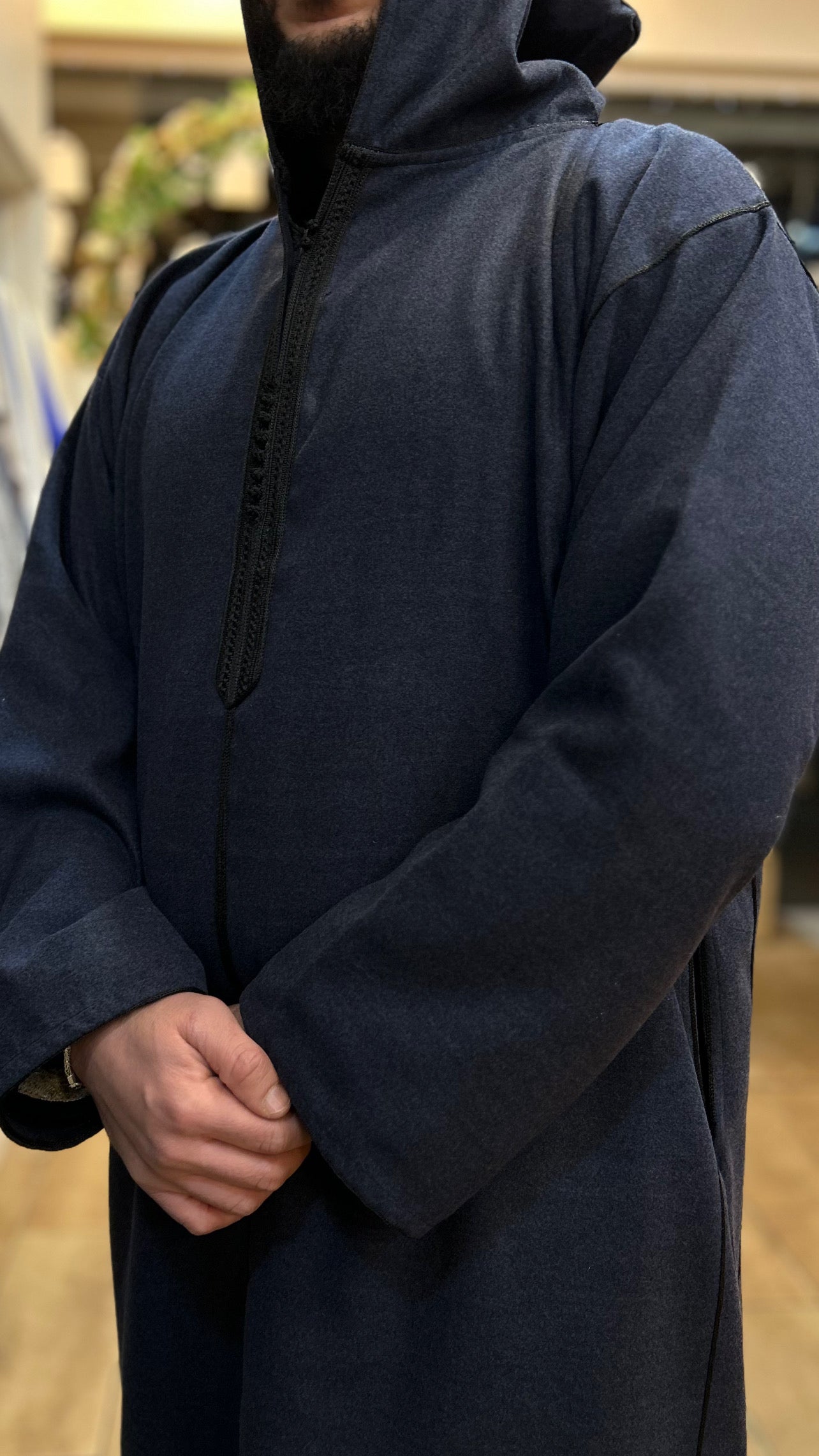 Winter Hooded Moroccan Melifa Djellaba with zip