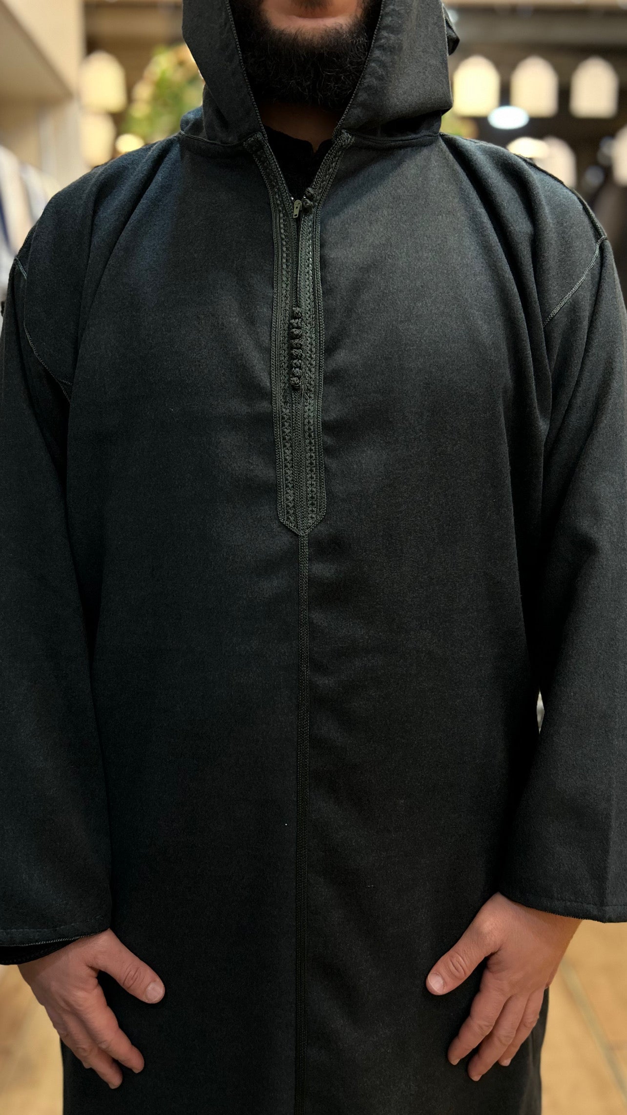 Winter Hooded Moroccan Melifa Djellaba with zip