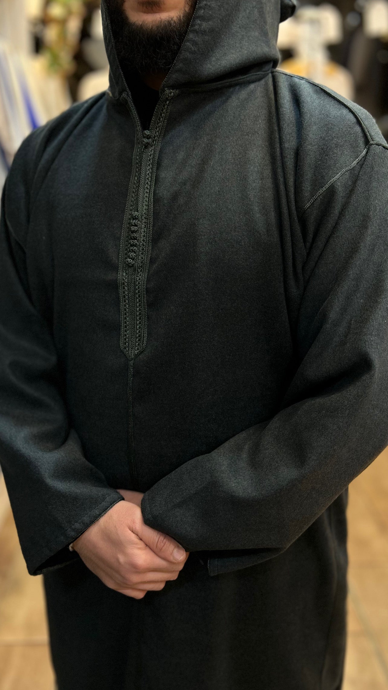 Winter Hooded Moroccan Melifa Djellaba with zip