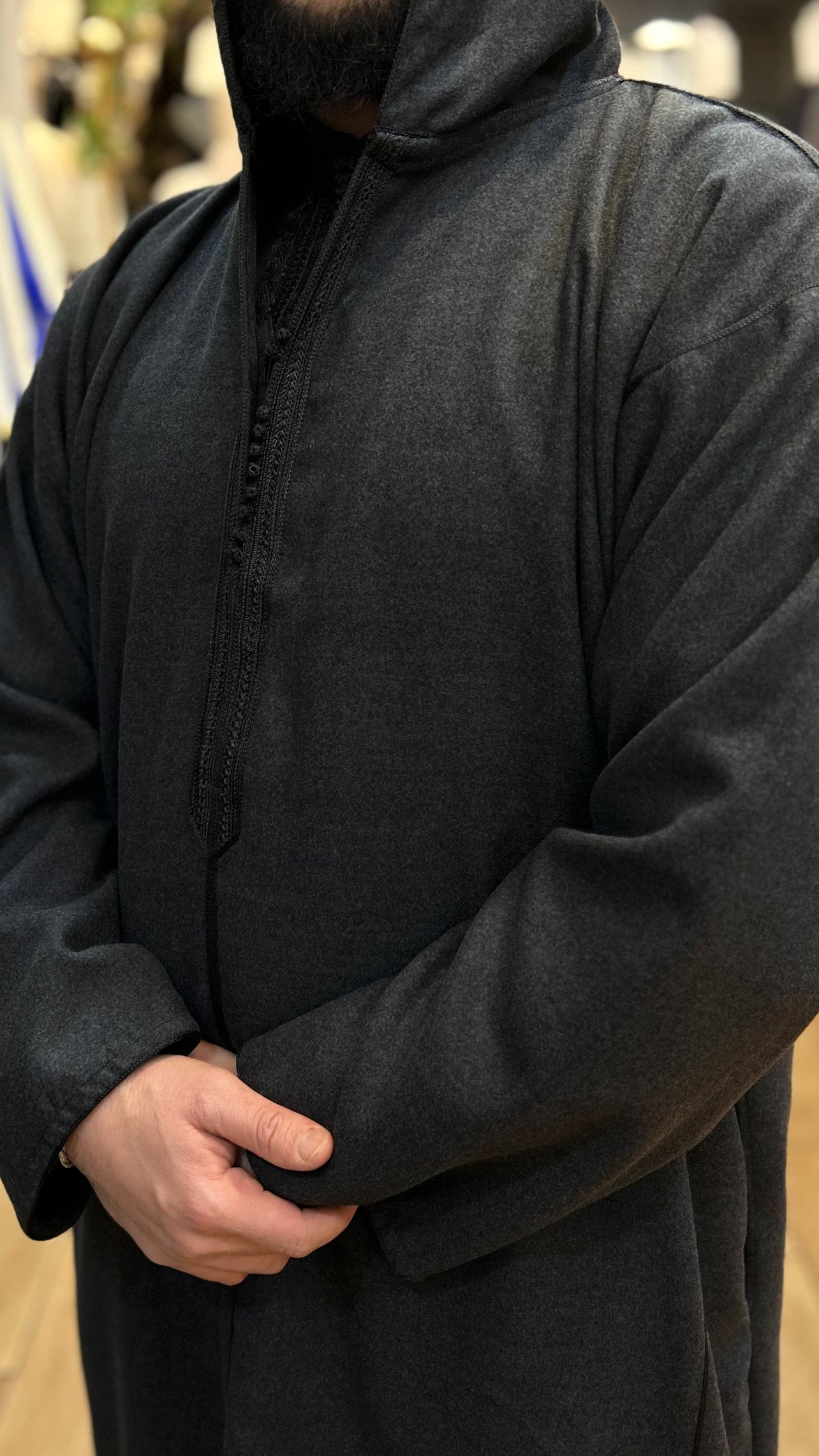 Winter Hooded Moroccan Melifa Djellaba with zip