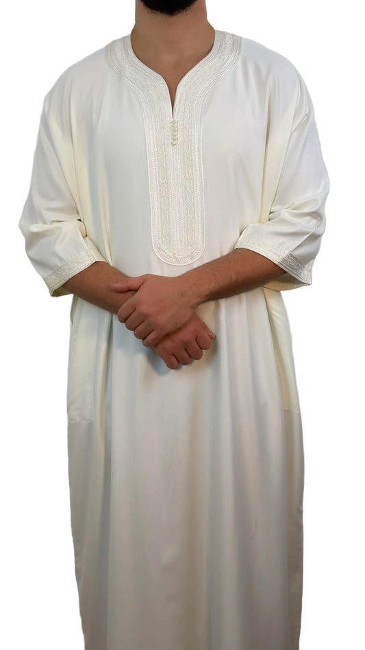 ثوب يومي - جلابة رجالية، جبة، ثوب إسلامي، كندورة، قفطان مراكشي كتان خفيف الوزن