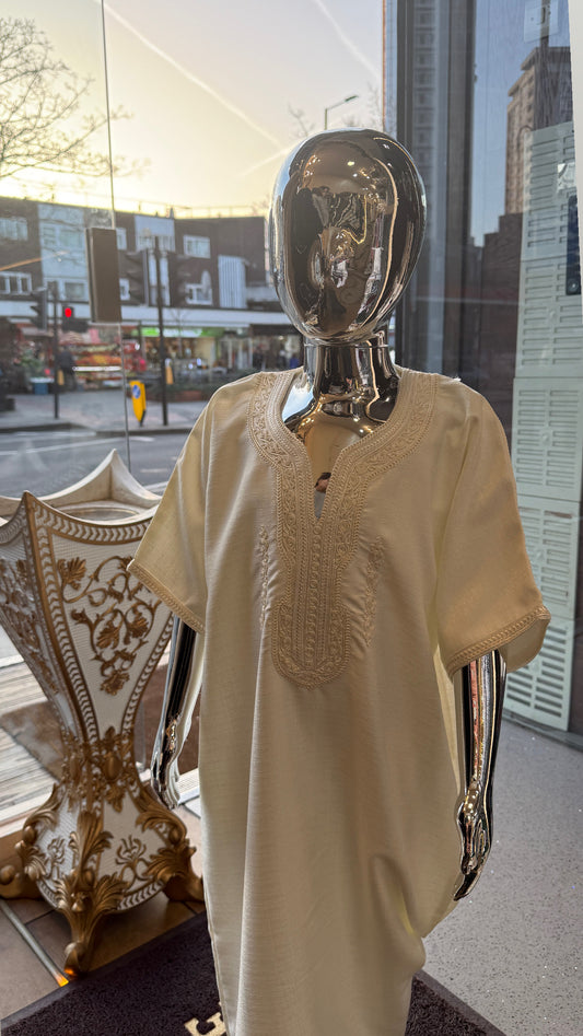 Boys Linen thobe Kandoura short sleeves