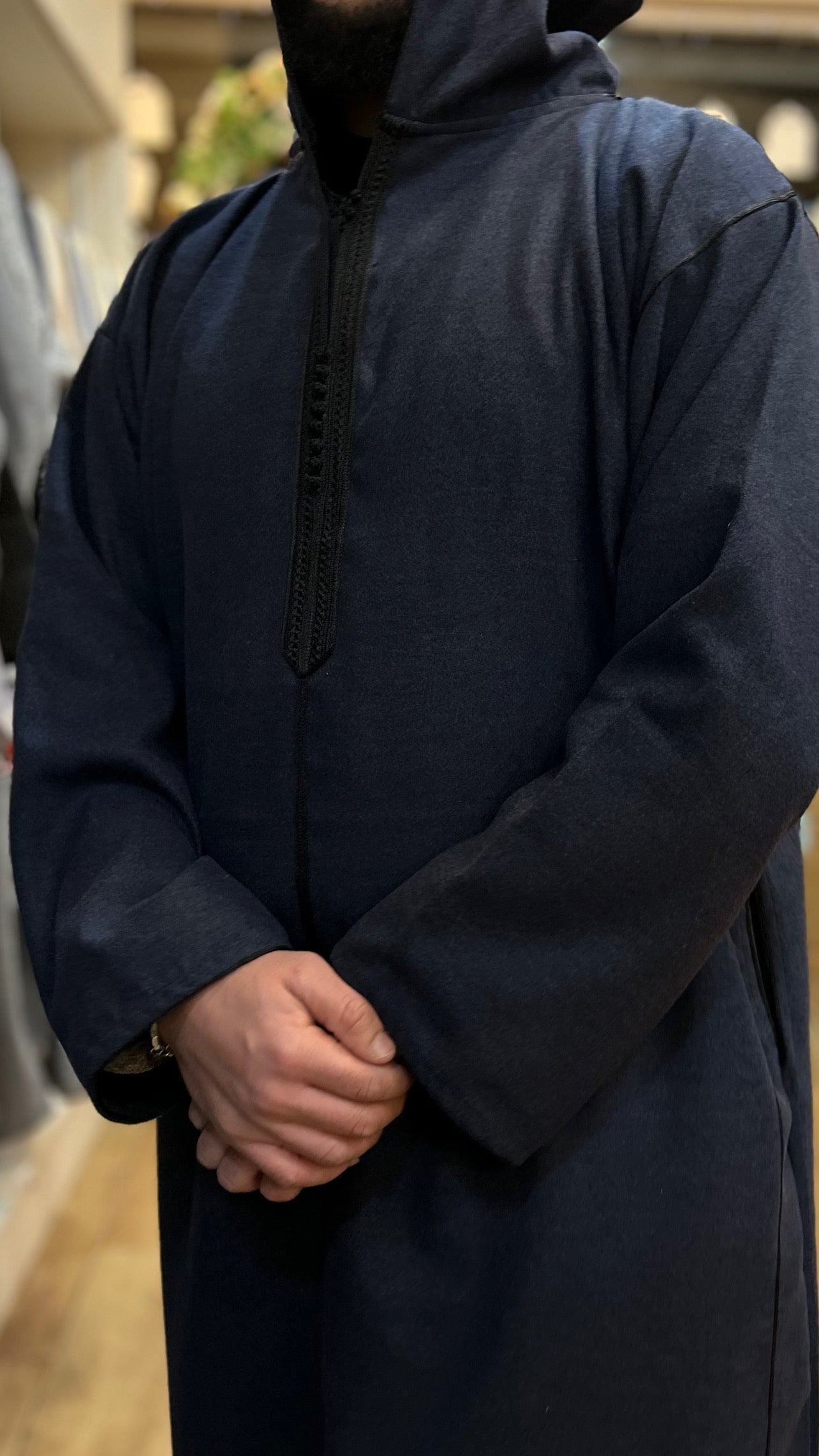 Winter Hooded Moroccan Melifa Djellaba with zip