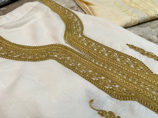 Boys Linen thobe Kandoura short sleeves