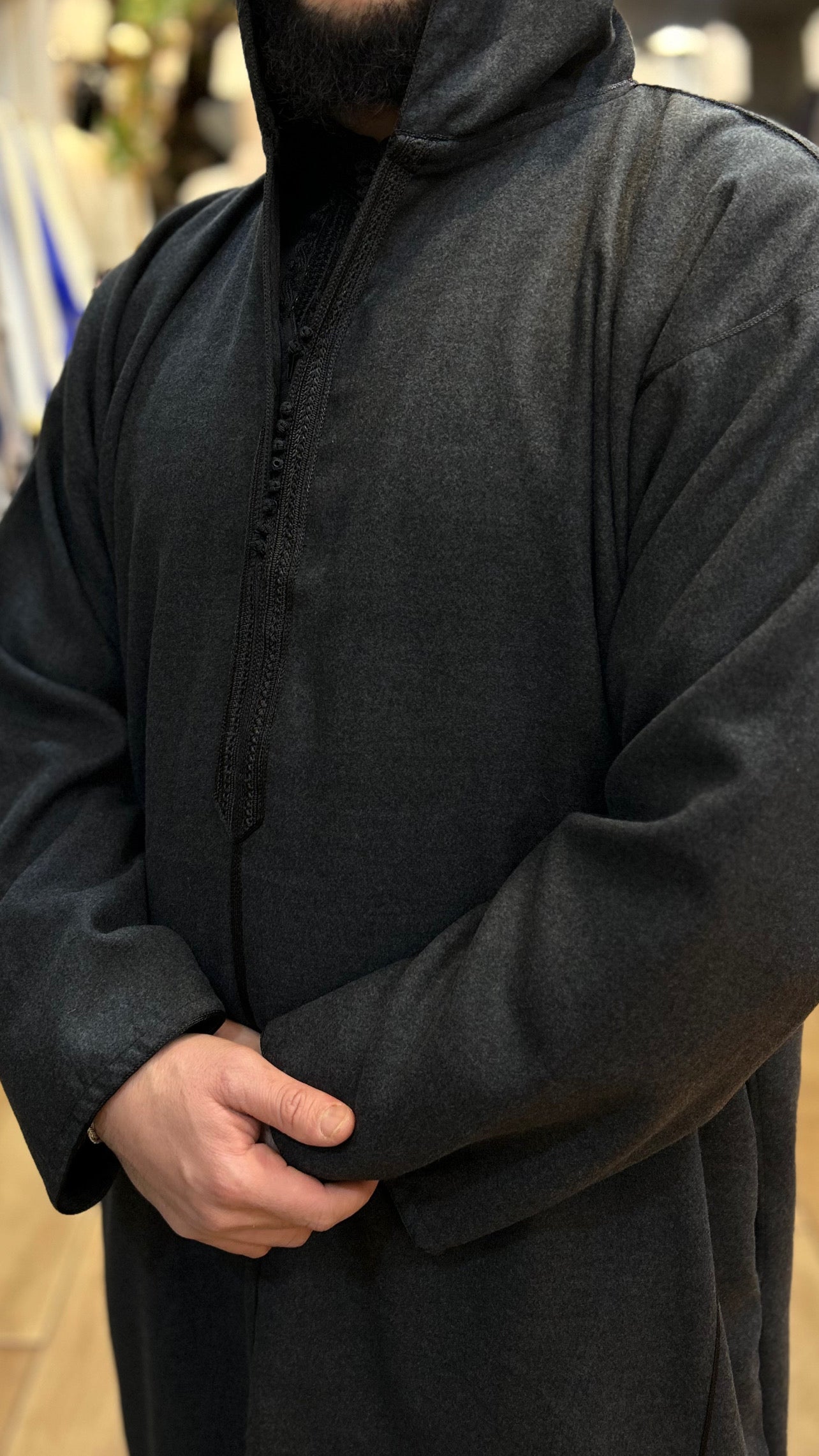 Winter Hooded Moroccan Melifa Djellaba with zip