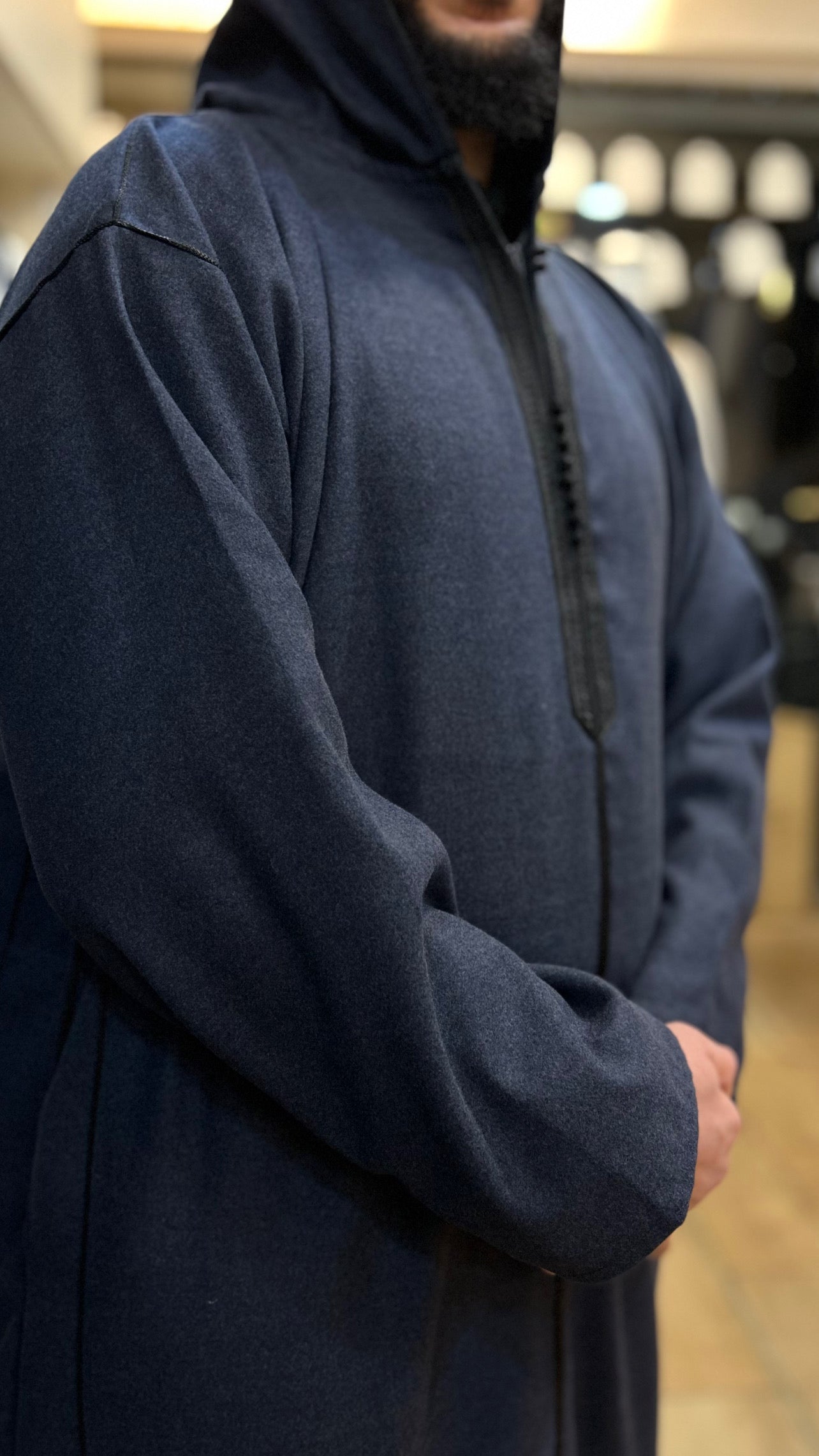 Winter Hooded Moroccan Melifa Djellaba with zip