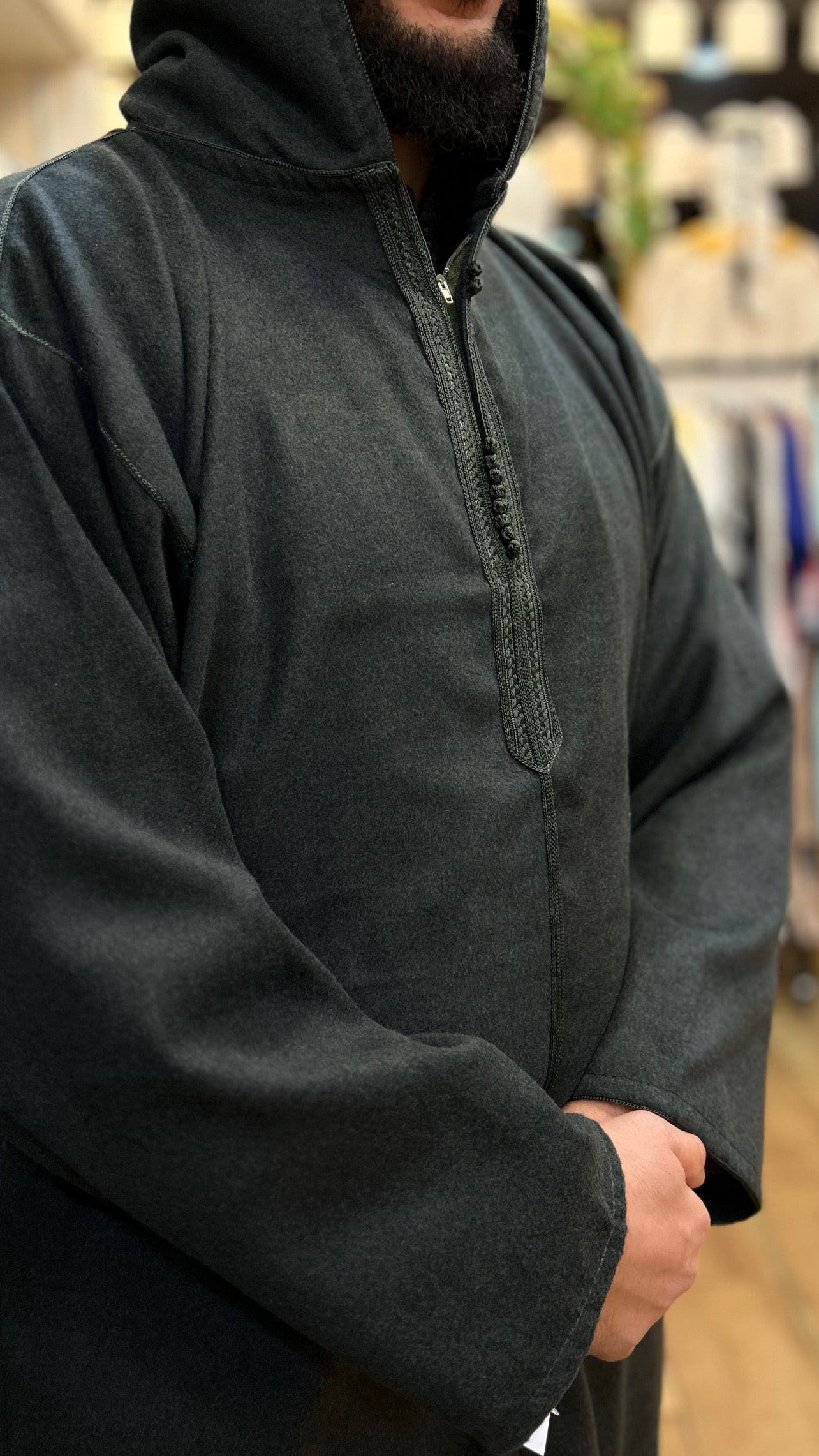 Winter Hooded Moroccan Melifa Djellaba with zip