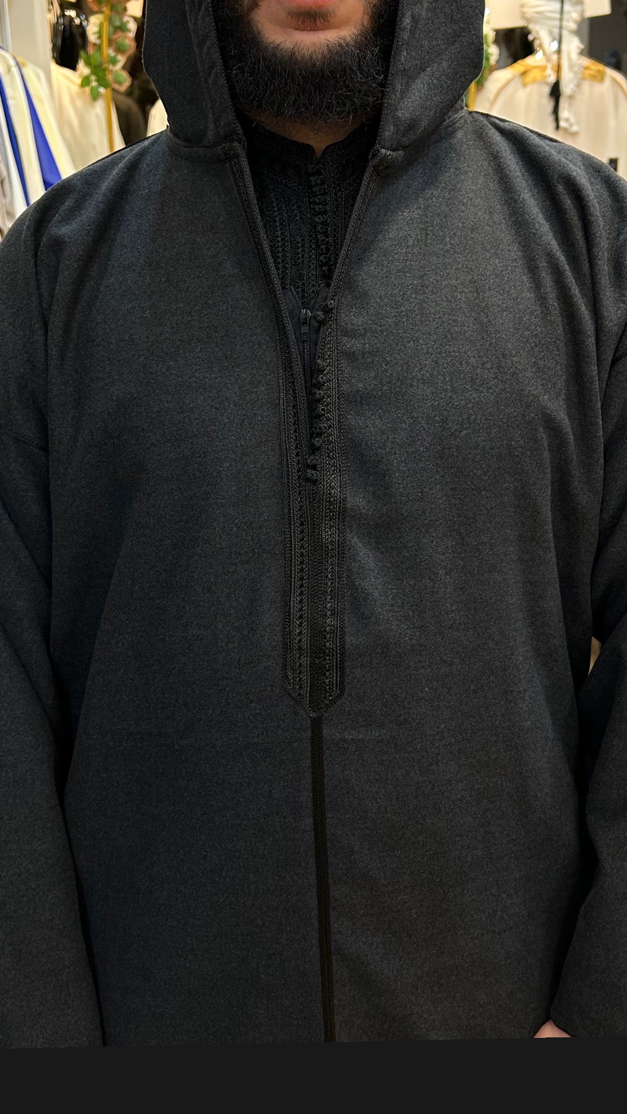 Winter Hooded Moroccan Melifa Djellaba with zip