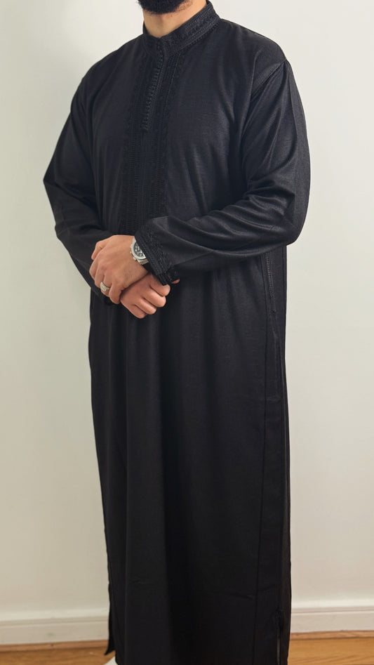 Kaftan Collar Thobe Long Sleeve