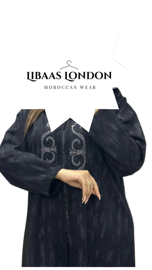 black Moroccan hooded djellaba for women UK kaftan