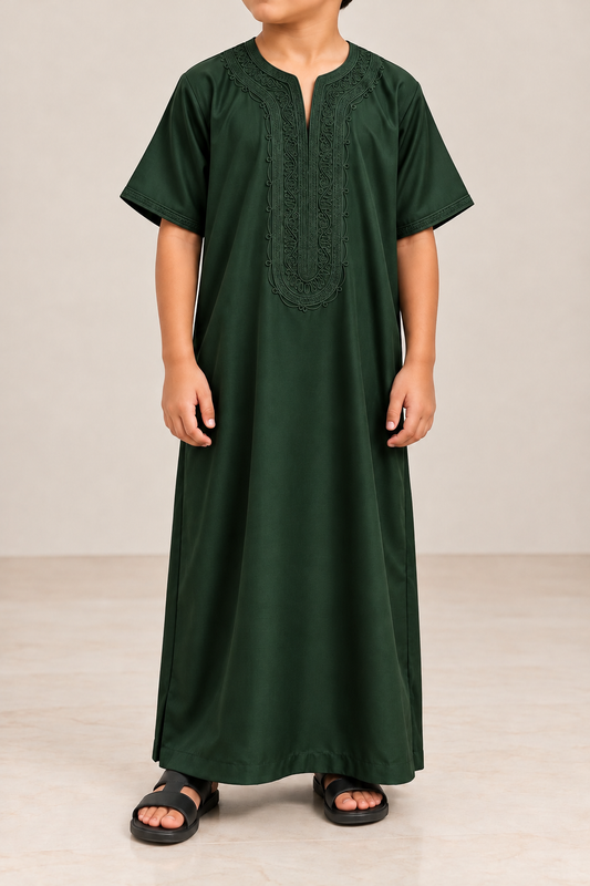 Boys Premium Kandoura Thobe short sleeve