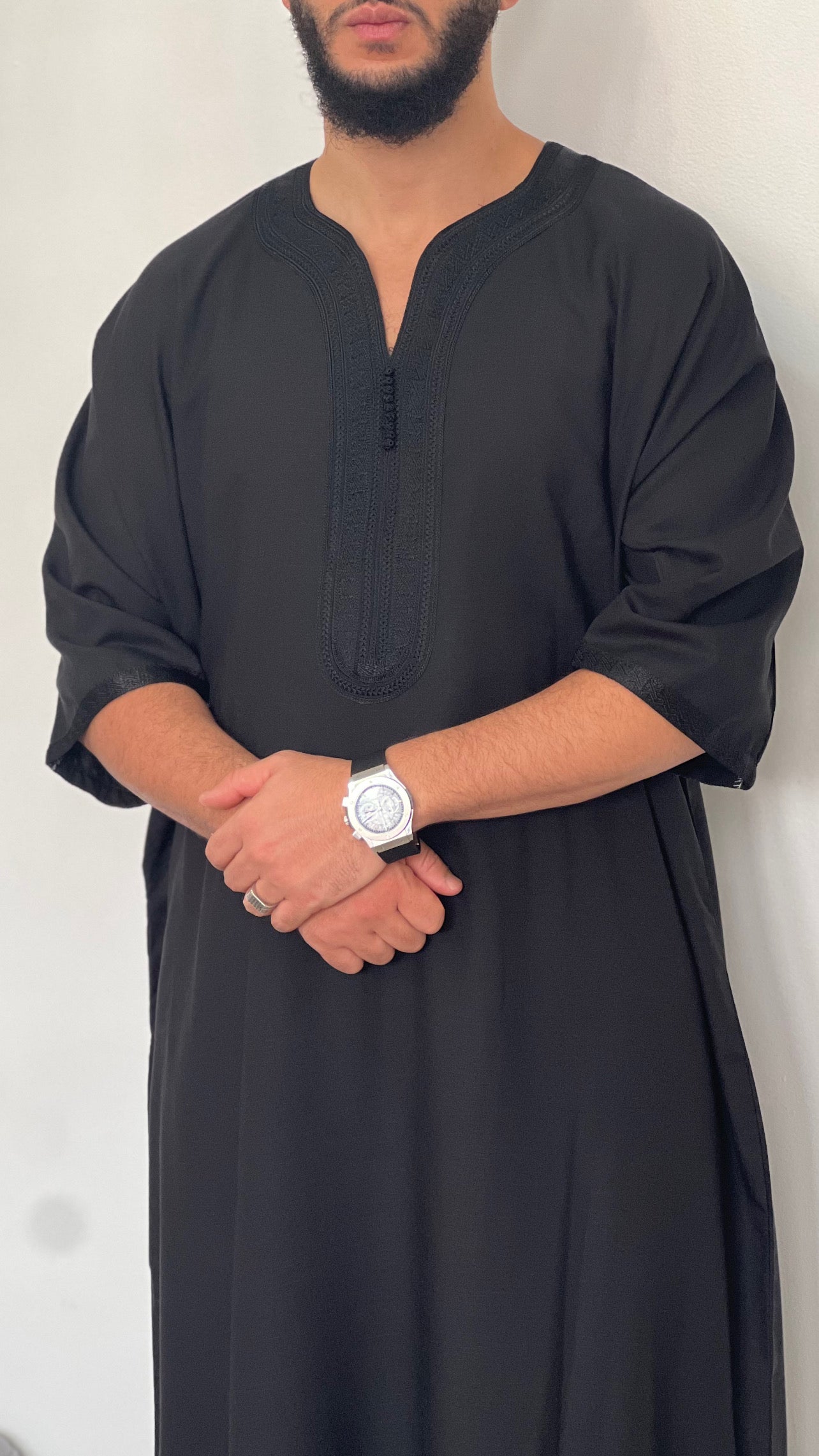 Mens Linen crep Moroccan thobe