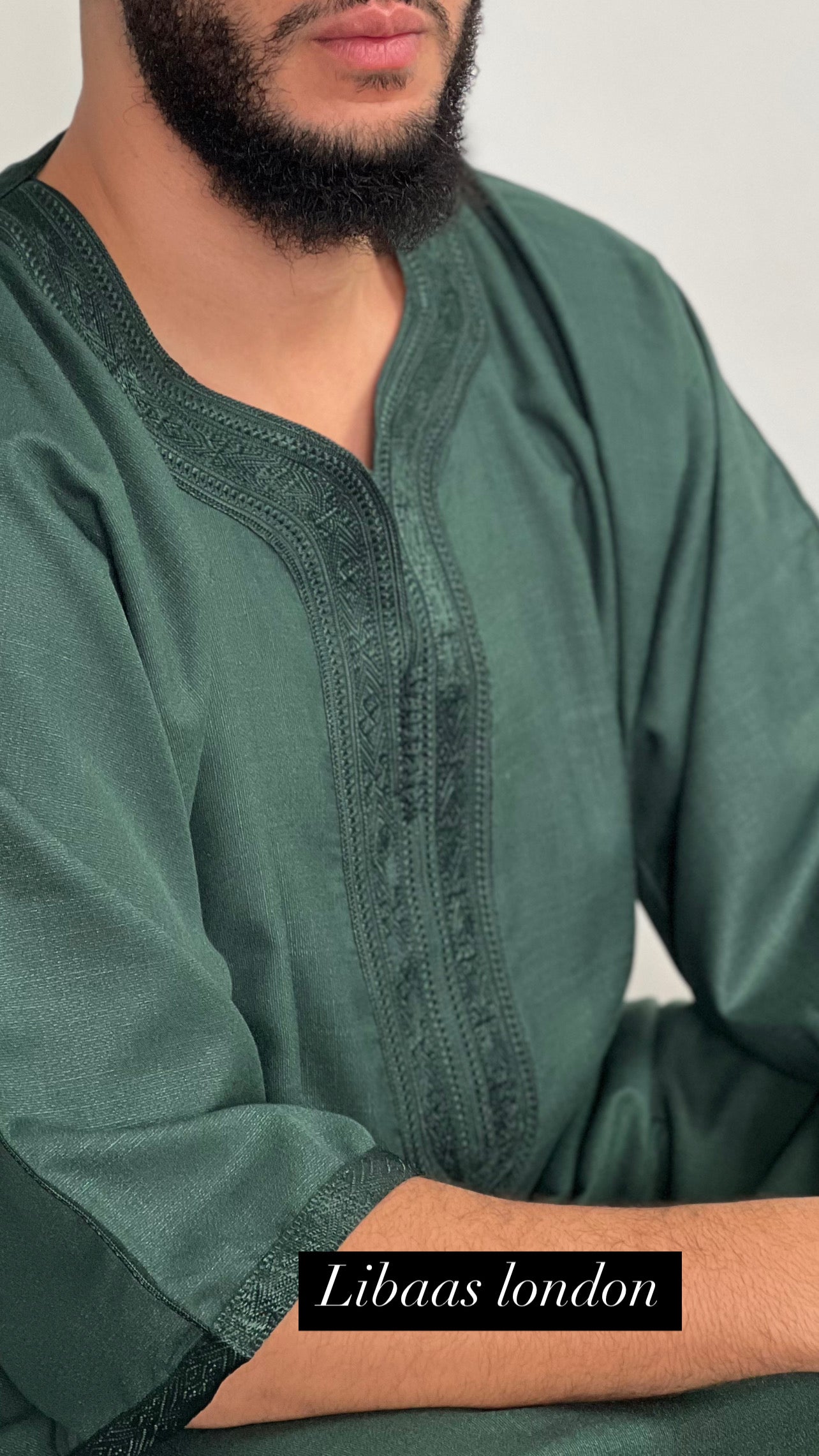 Mens Linen crep Moroccan thobe