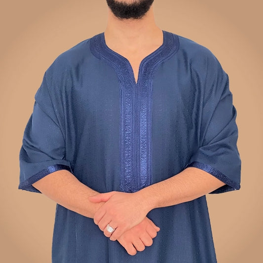 ثوب مغربي من مزيج الكتان