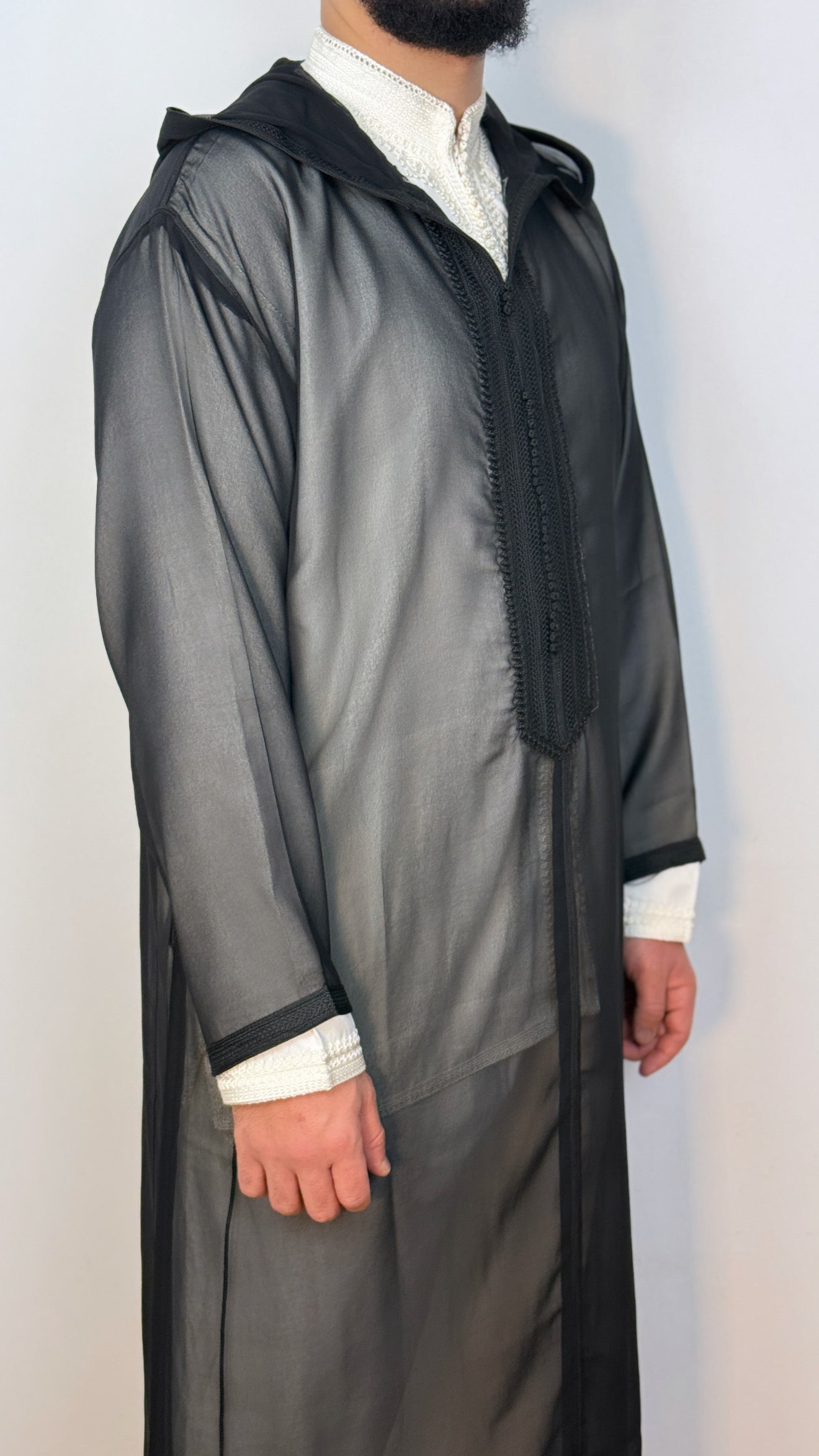 Hooded Premium Nikkah Djellaba see through