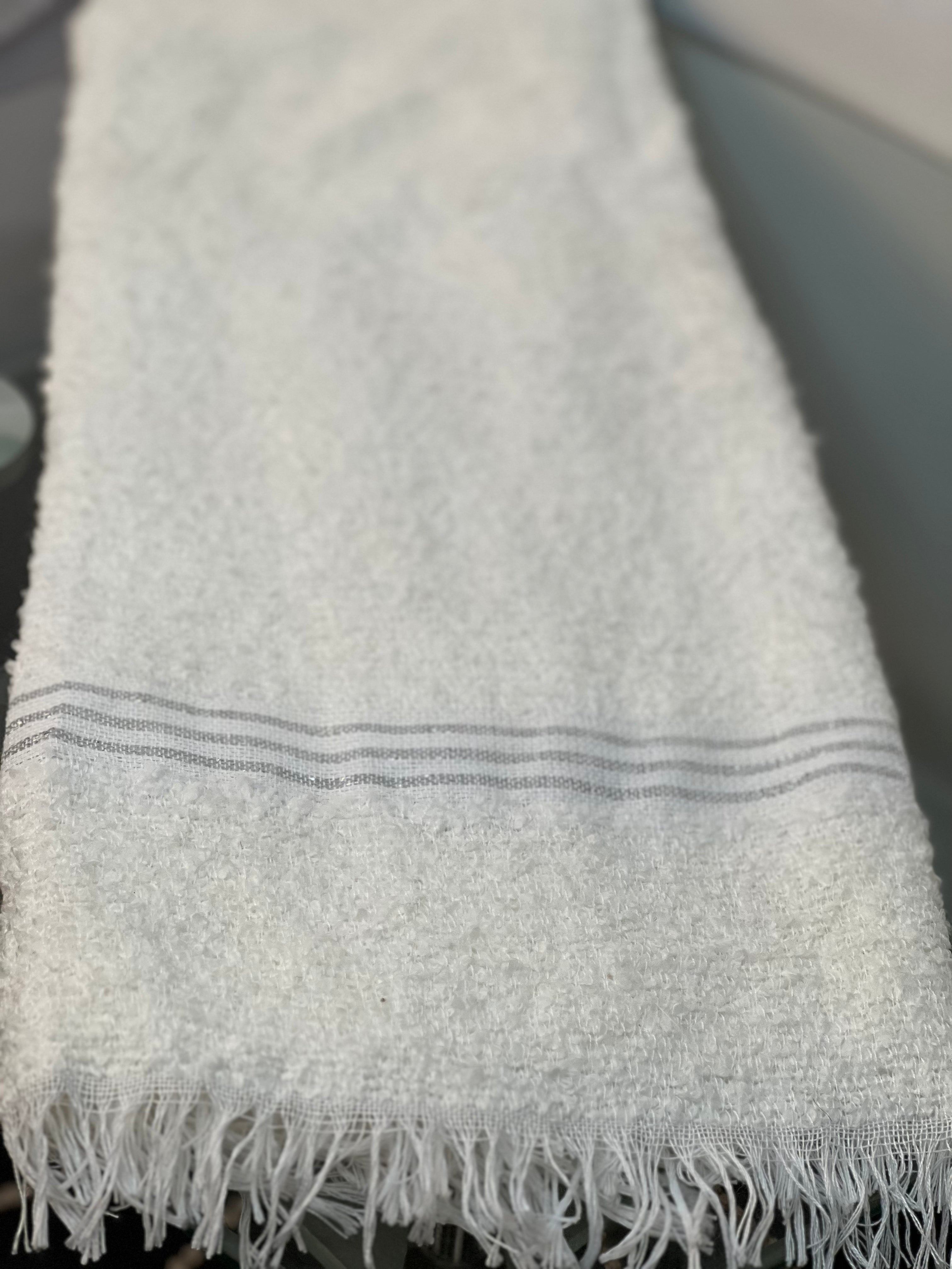 Wool Scarf - Moroccan white wool