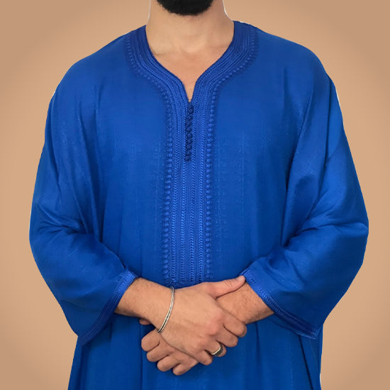 ثوب مغربي من مزيج الكتان الفاخر