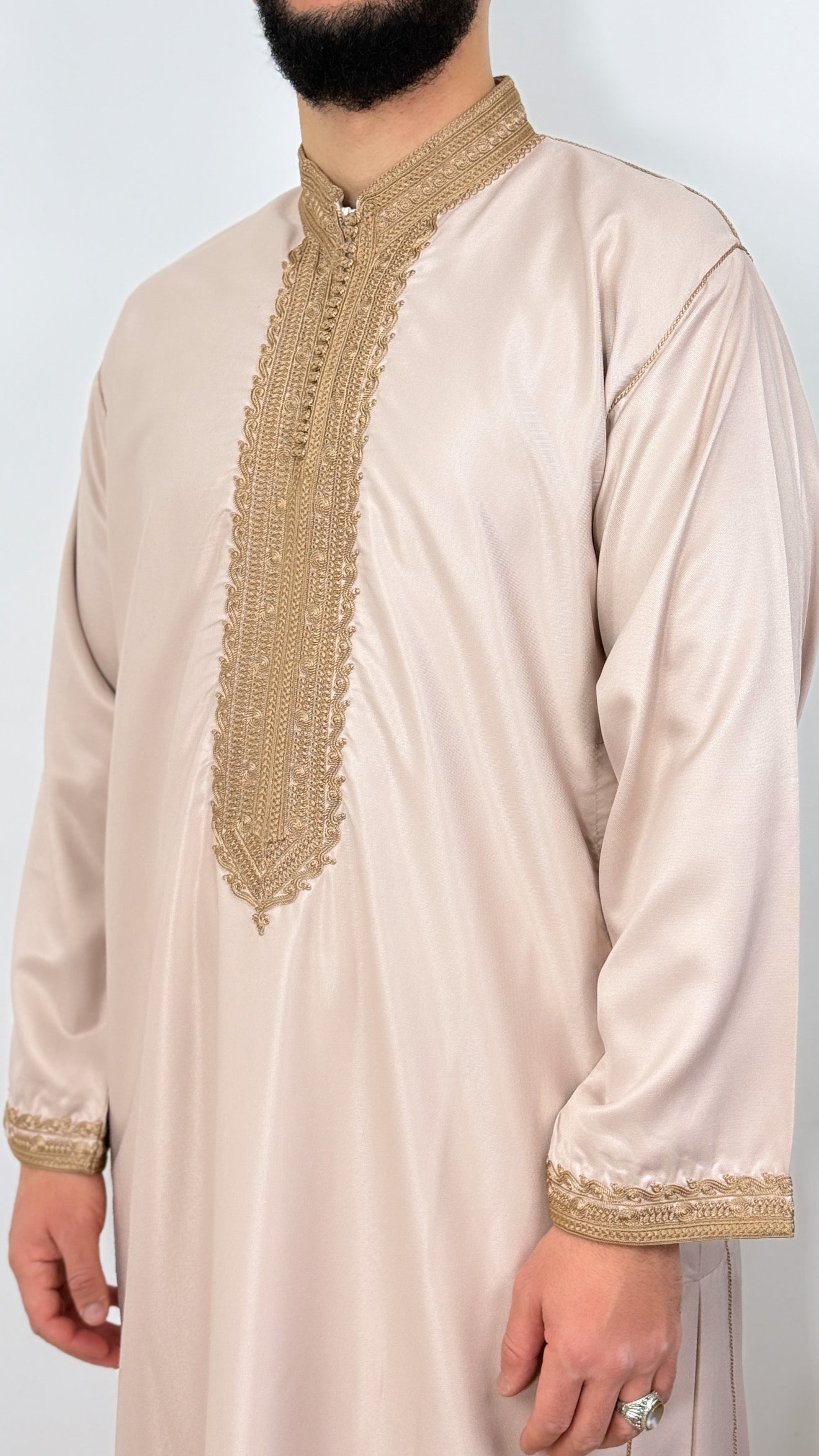 Kaftan Collar Thobe Long Sleeve