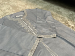 Kaftan Long sleeve Zip thobe for boys