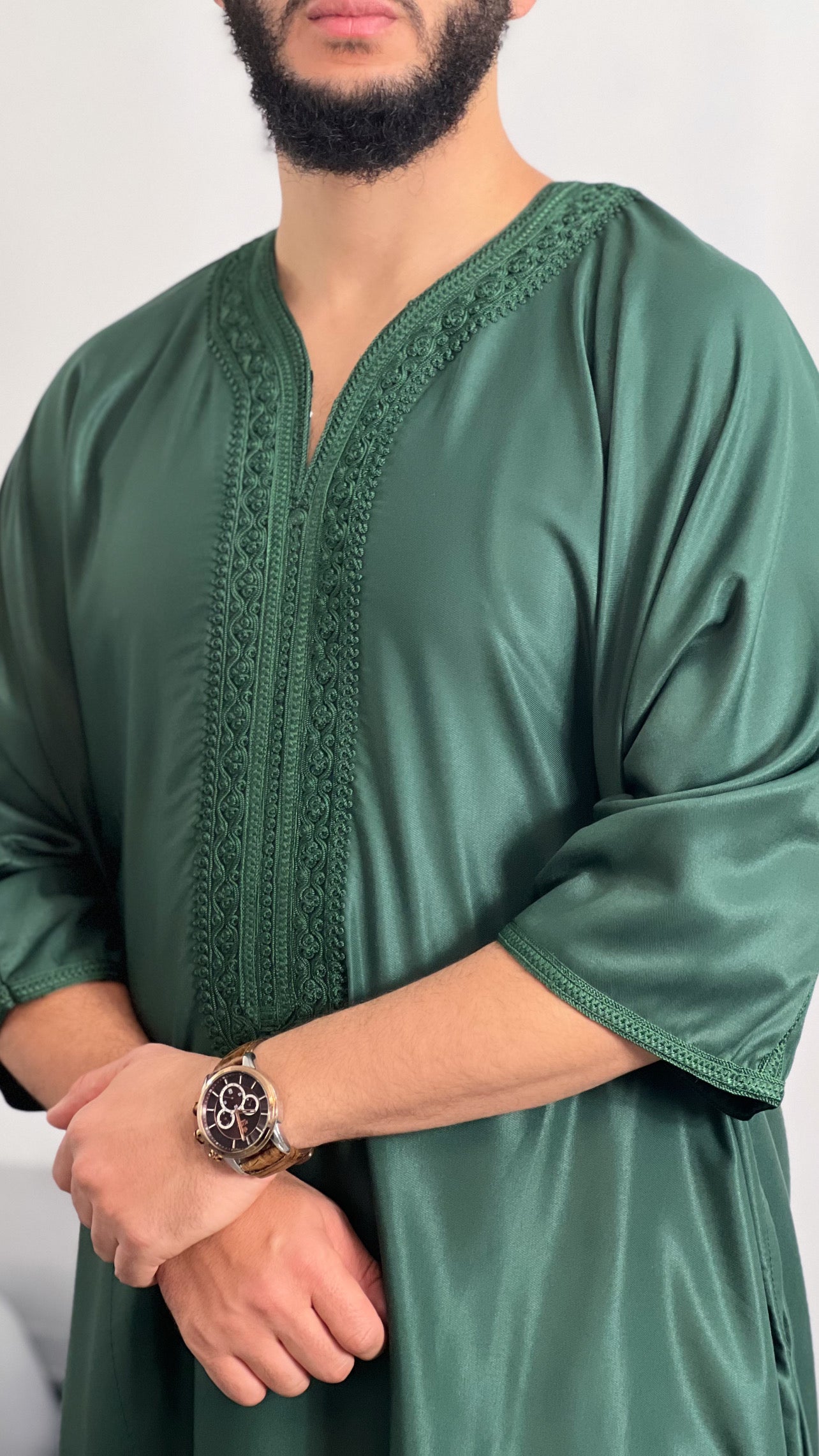 Traditional Moroccan Islamic Thobe Embroidery