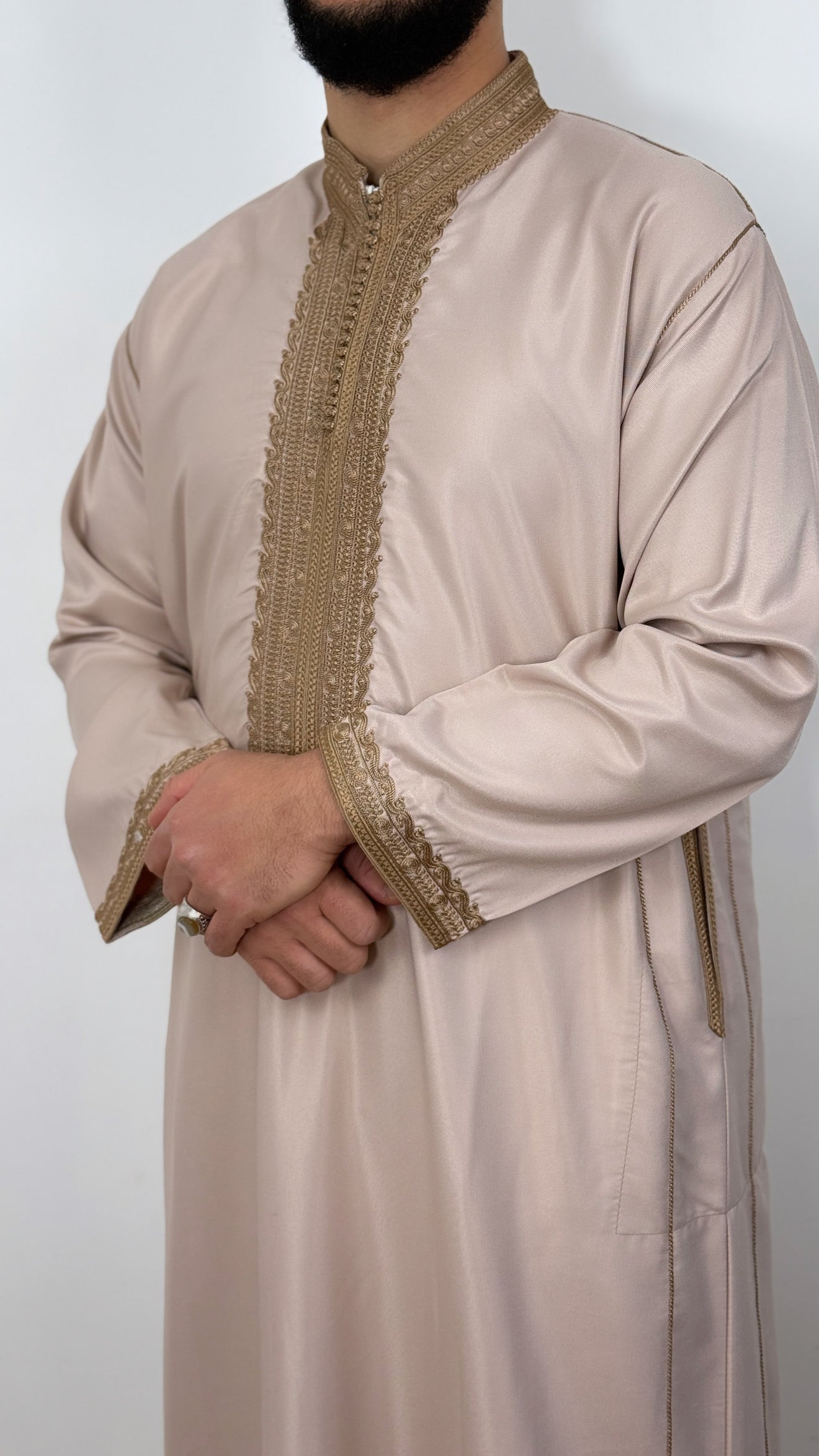 Kaftan Collar Thobe Long Sleeve