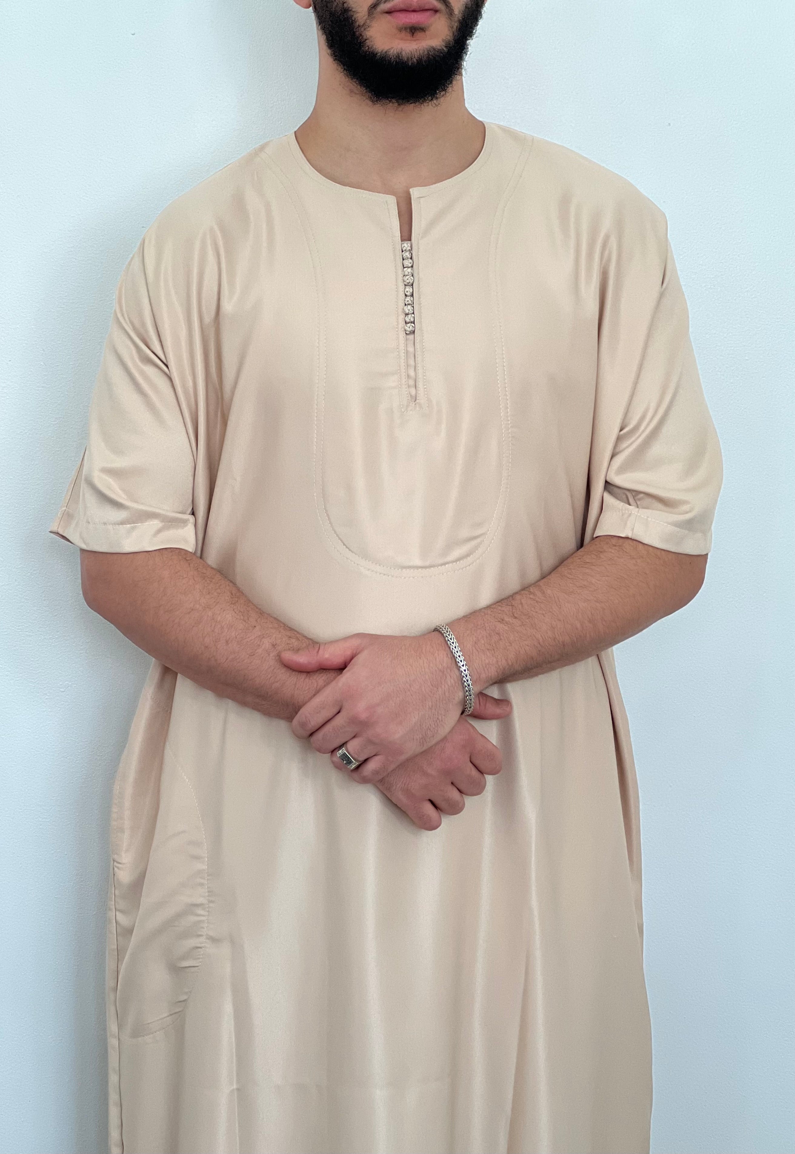 Thobe Shiny Everyday Simple- Men’s djellaba, Jubbah, Islamic Thobe, kandora, Kaftan