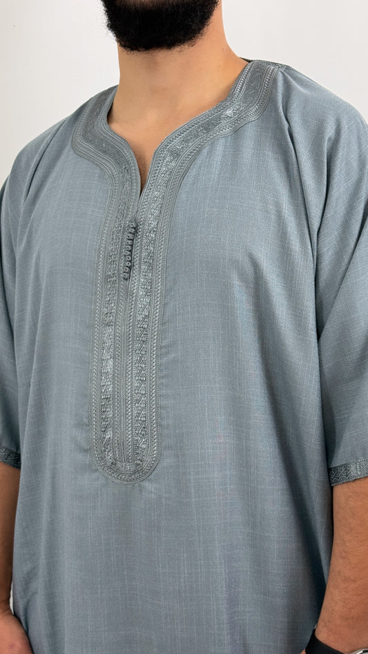 ثوب مغربي كريب كتان رجالي