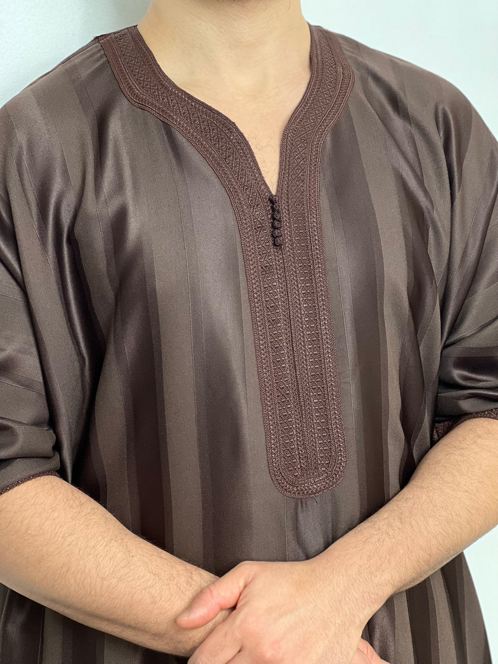 Jawehara Moroccan striped Islamic Thobe - djellaba, Jubbah, Thobe, kandora, Kaftan lightweight