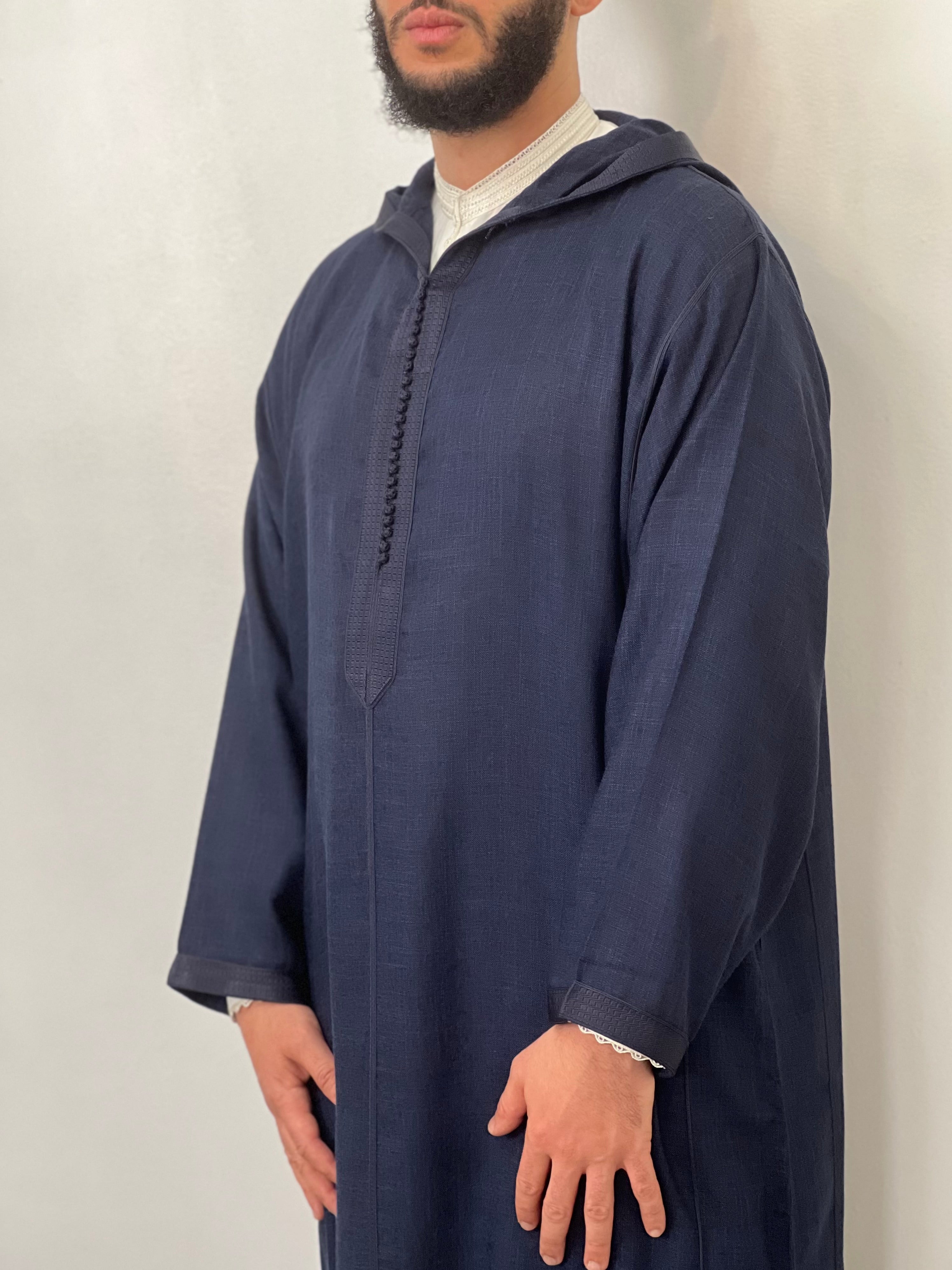 Hooded djellaba linen Moroccan djellaba