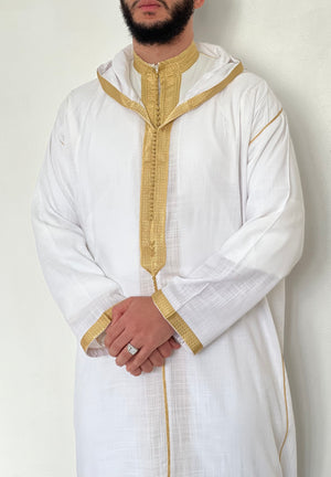 Hooded djellaba linen Moroccan djellaba