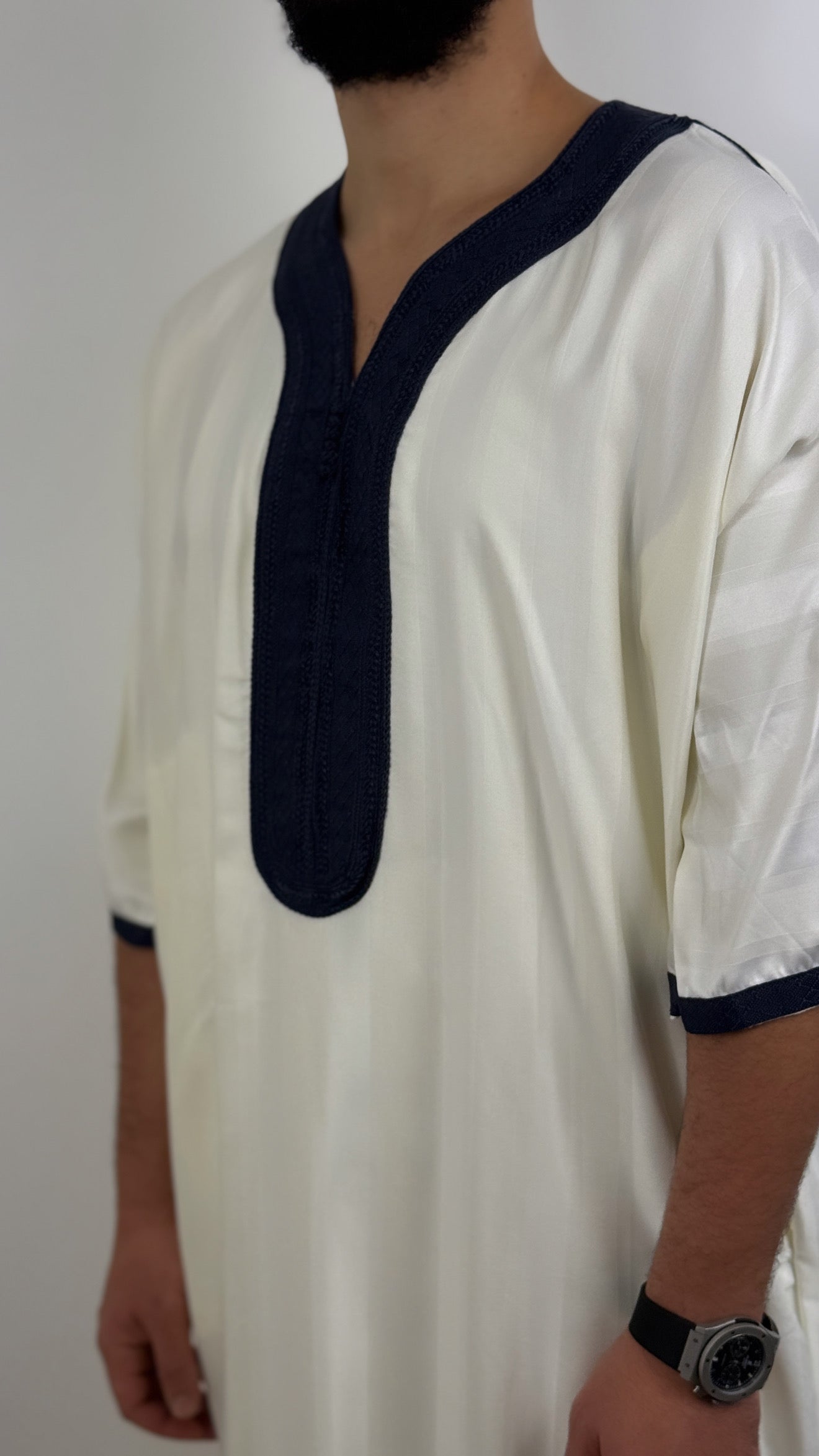 الجوهرة ثوب مغربي إسلامي مخطط جلابة جبة ثوب كندورة