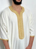 Moroccan Thobe  Linen blend !Thobe with coloured detail