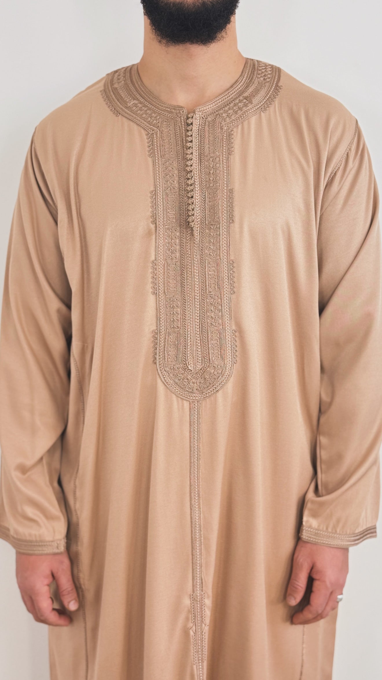 قفطان مغربي بأكمام طويلة موديل 2025