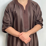 Jawehara Moroccan striped Islamic Thobe - djellaba, Jubbah, Thobe, kandora, Kaftan lightweight