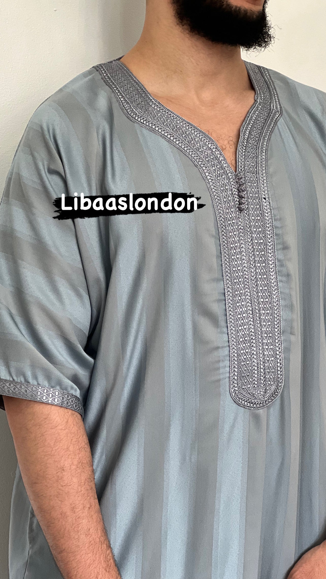 Jawehara Moroccan striped Islamic Thobe - djellaba, Jubbah, Thobe, kandora