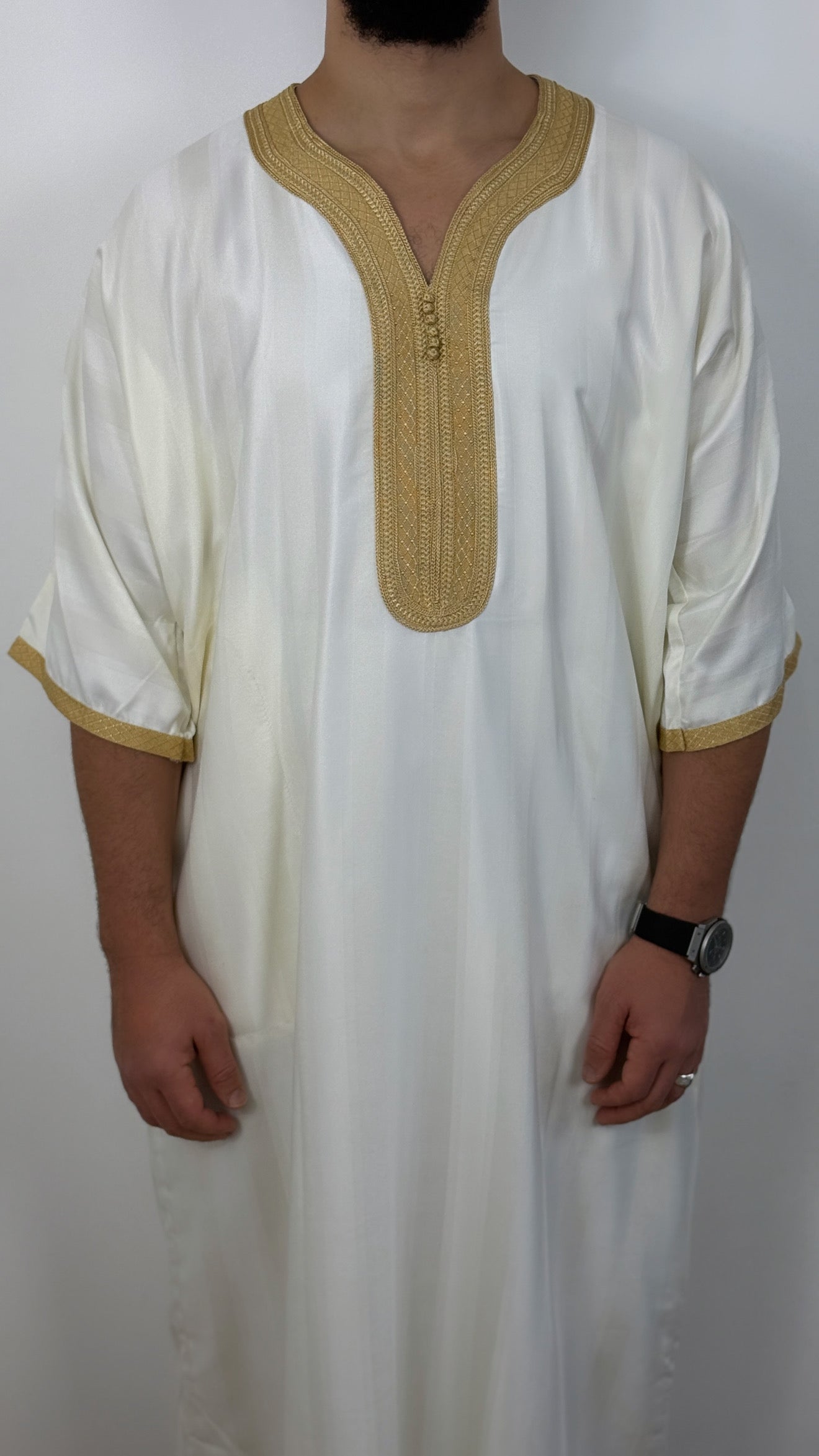 الجوهرة ثوب مغربي إسلامي مخطط جلابة جبة ثوب كندورة