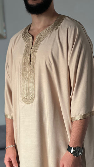 Mens Linen crep Moroccan thobe