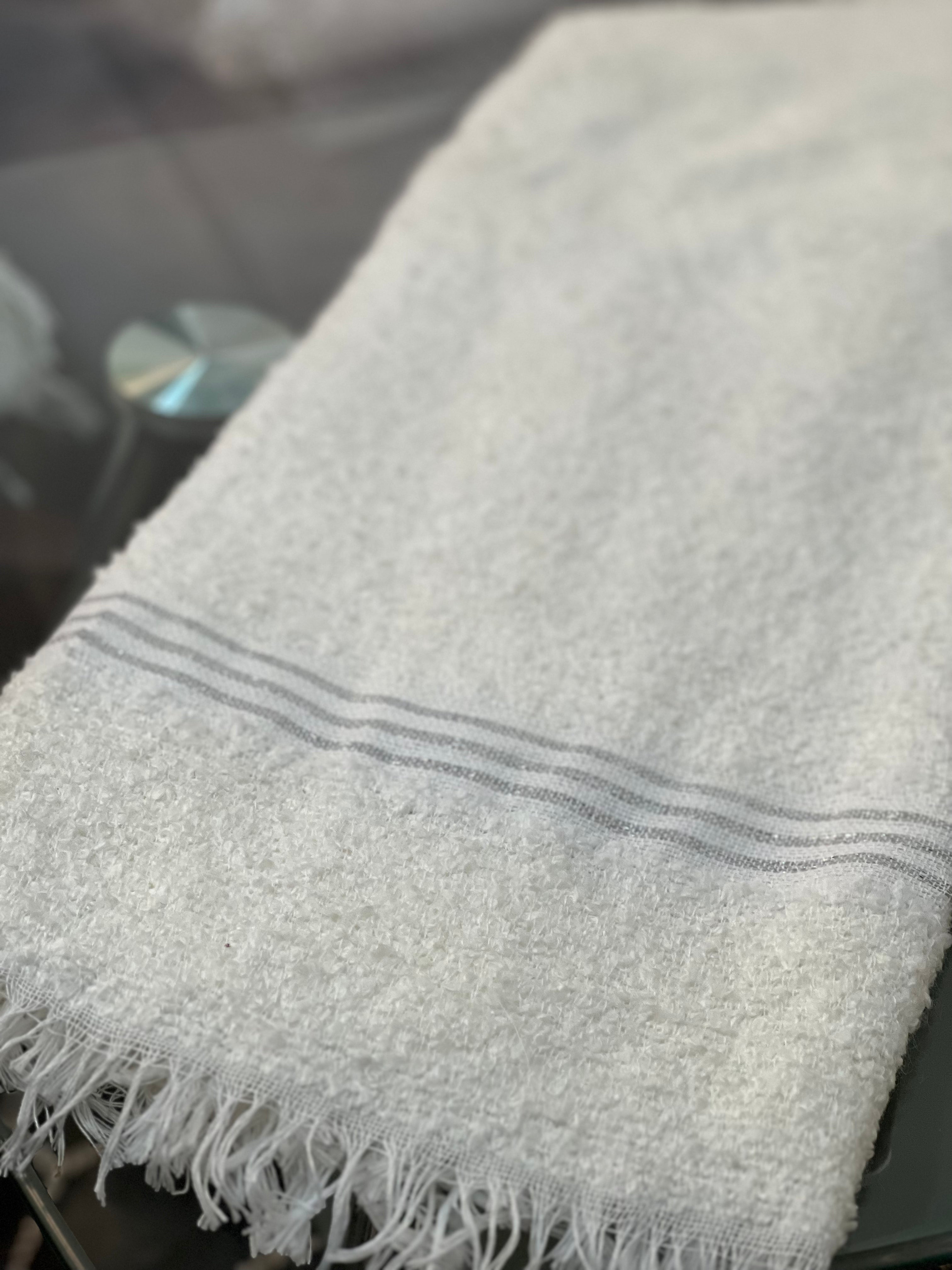 Wool Scarf - Moroccan white wool