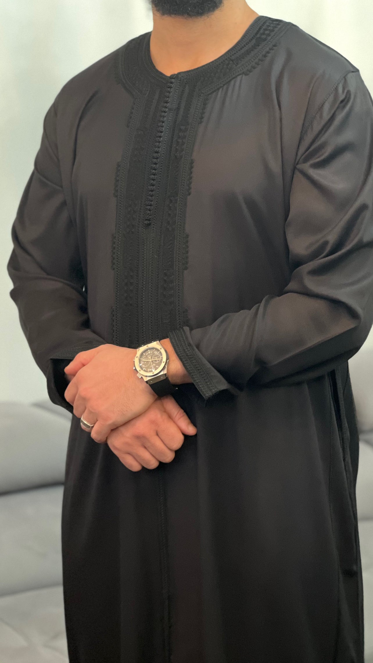 قفطان مغربي بأكمام طويلة موديل 2025