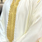 Hooded Embroidery Gabardine Moroccan Thobe