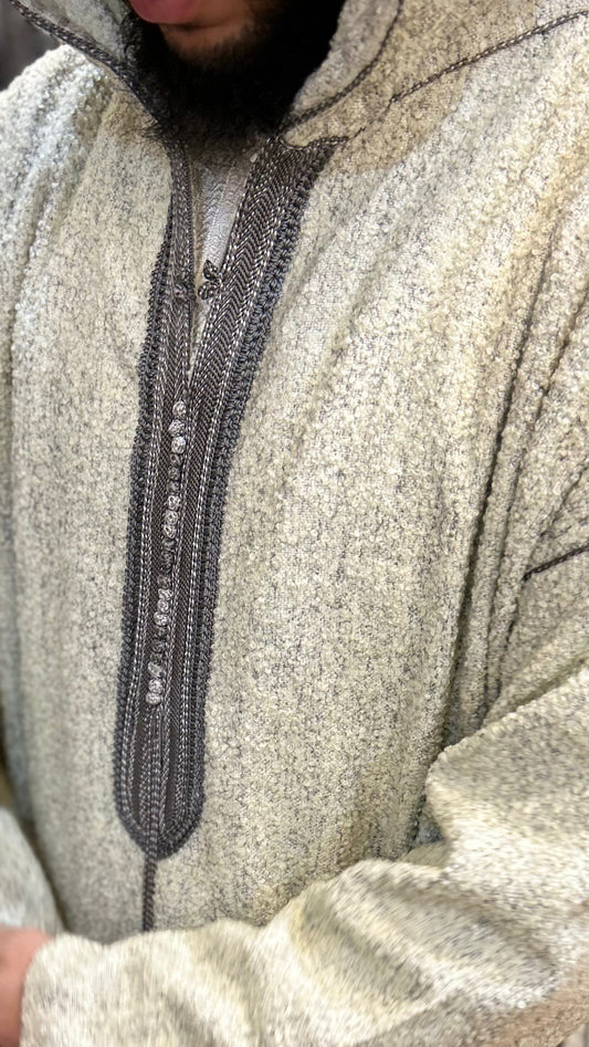 winter Hooded wazania djellaba grey