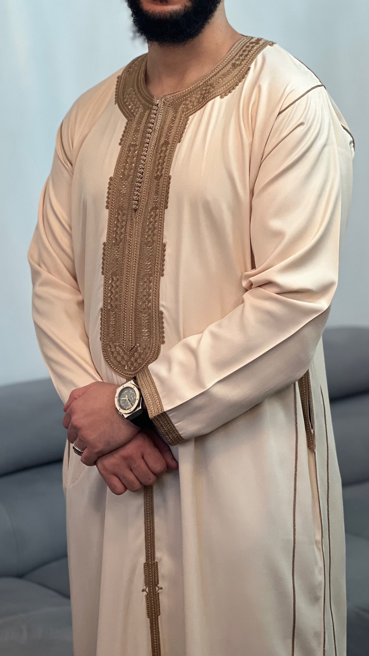 قفطان مغربي بأكمام طويلة موديل 2025