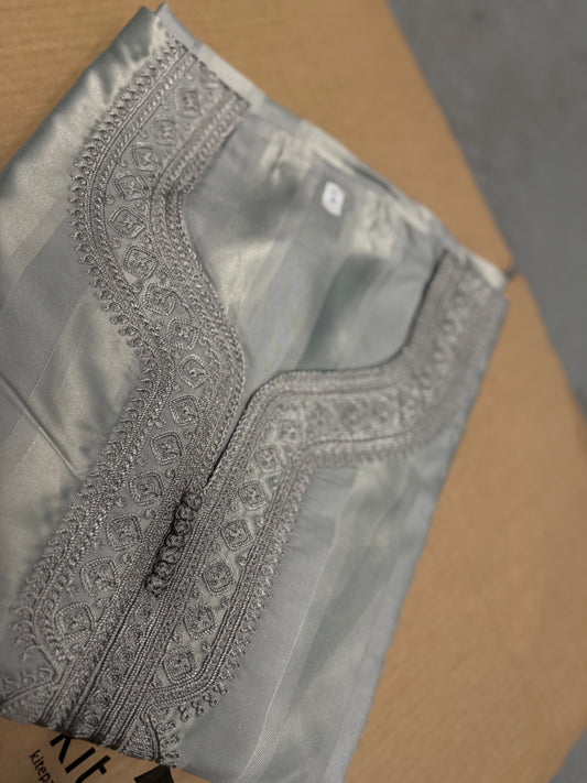 Premium shine Embroidery Thobe Jawehara Moroccan