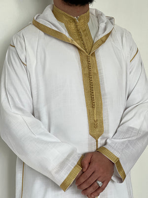 Hooded djellaba linen Moroccan djellaba