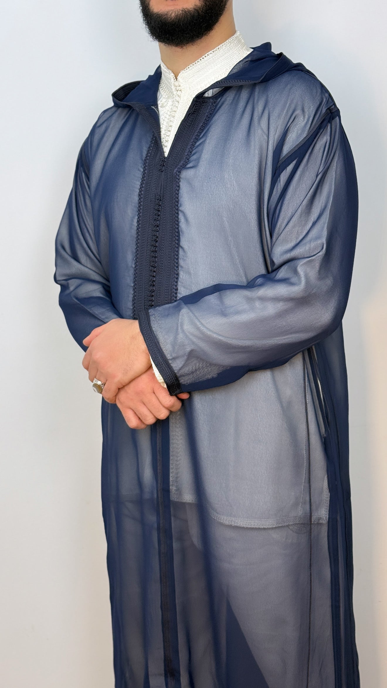 Hooded Premium Nikkah Djellaba see through