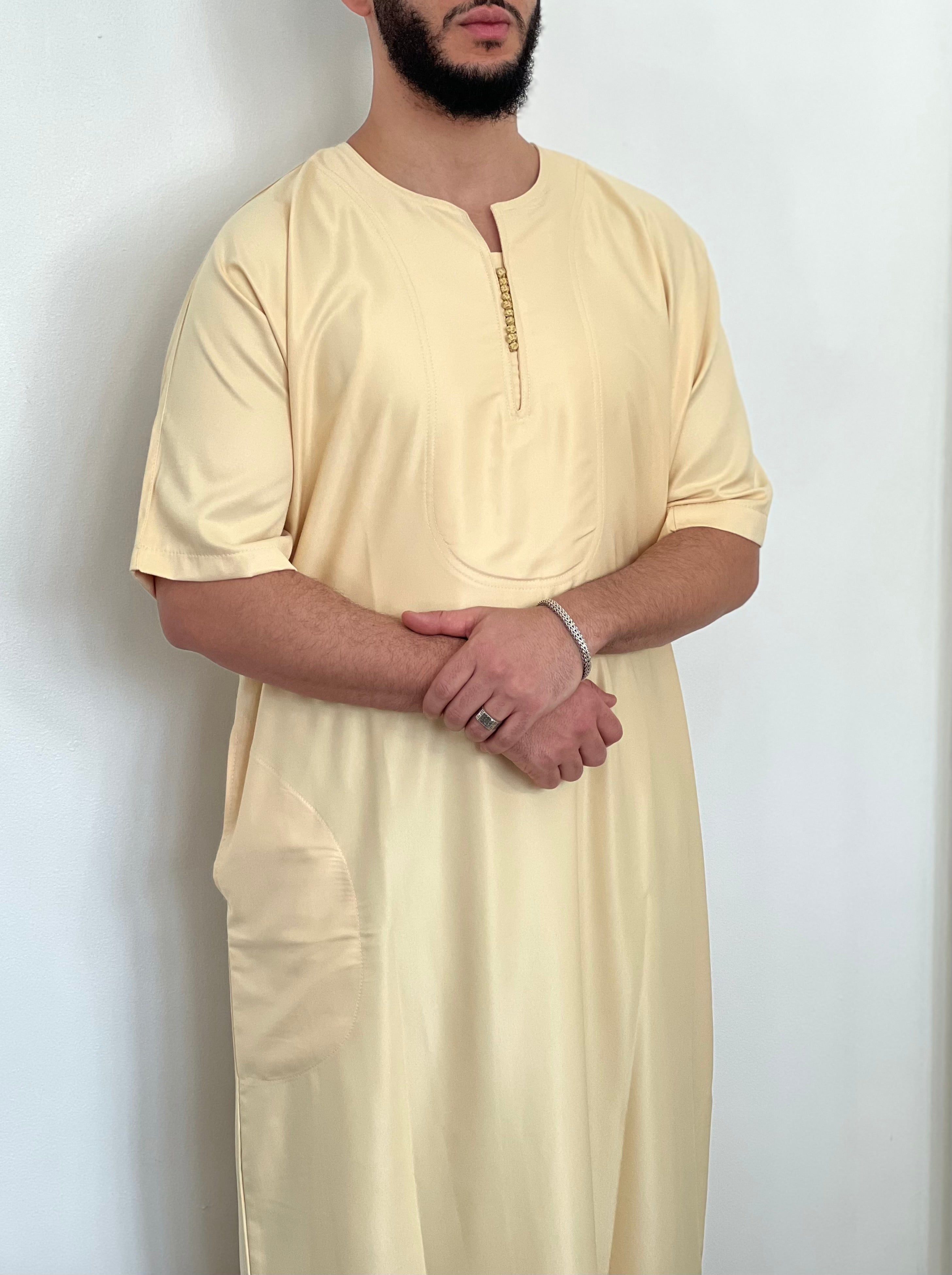 Thobe Shiny Everyday Simple- Men’s djellaba, Jubbah, Islamic Thobe, kandora, Kaftan